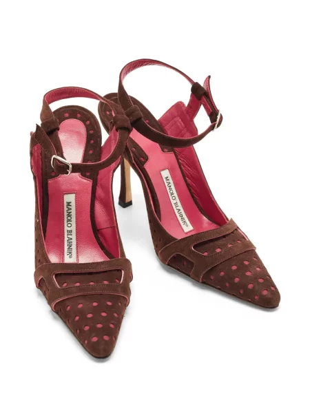 Pántos körömcipő Manolo Blahnik barna