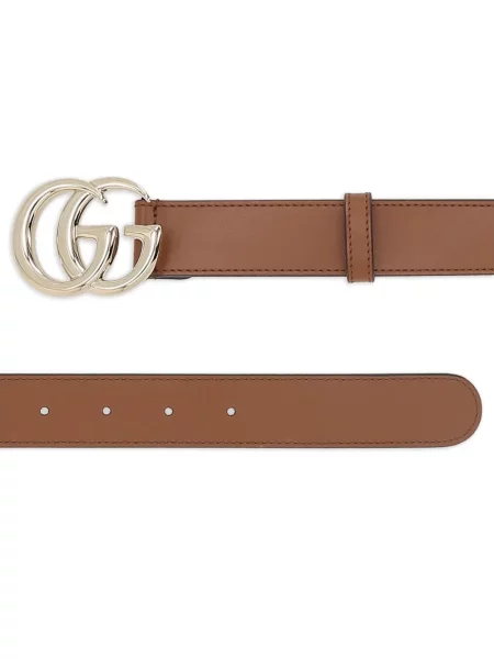 Cu centură curea Gucci din piele cu cataramă maro
