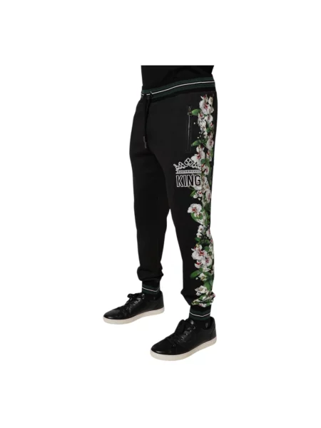 Joggery Dolce And Gabbana w kwiatki czarne