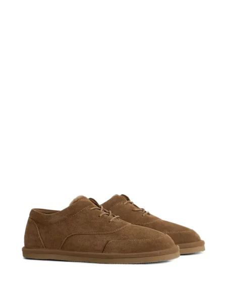 Pantofi derby 12 Storeez din piele de oaie maro