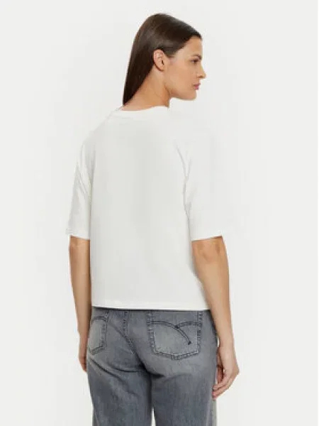 Guess Marškinėliai Écru Boxy Fit