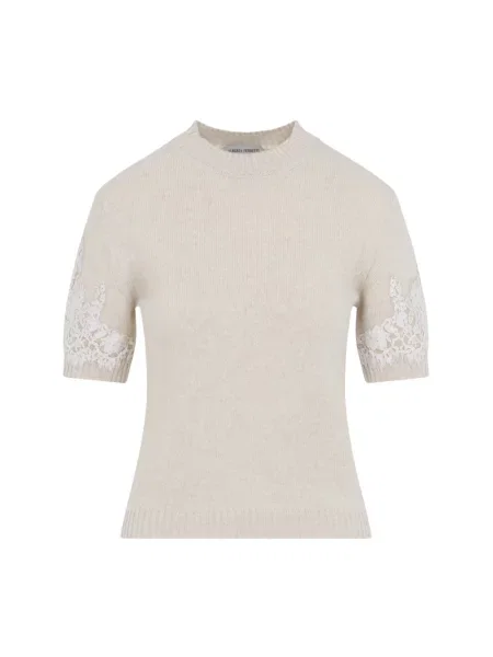 Dzianinowy sweter Alberta Ferretti beżowy