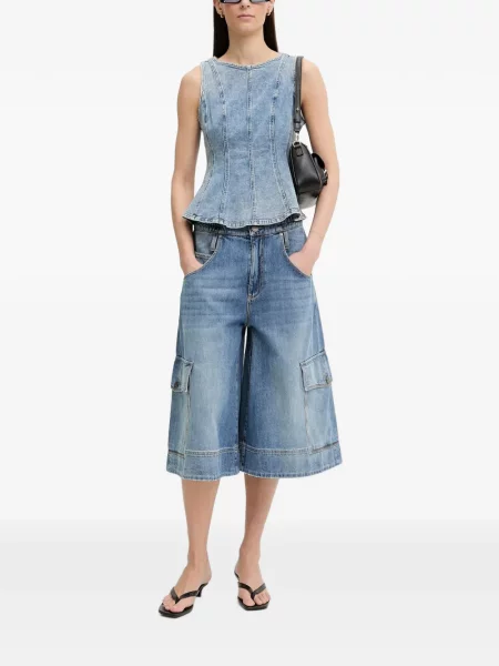 Top Levi's® fără mâneci zdrențuiți skinny fit albastru