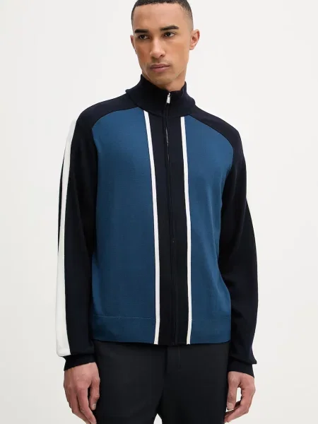 From Future sweter rozpinany wełniany niebieski