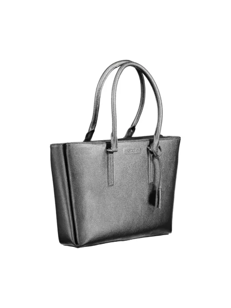 Lniana torebka Calvin Klein czarna
