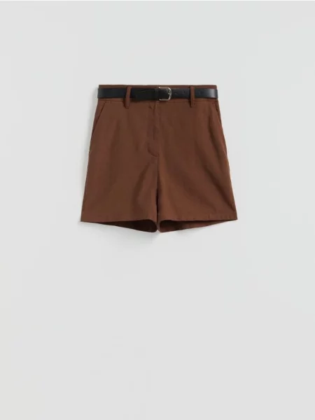 Reserved Pantaloni scurți cu fibre lyocell brun-auriu