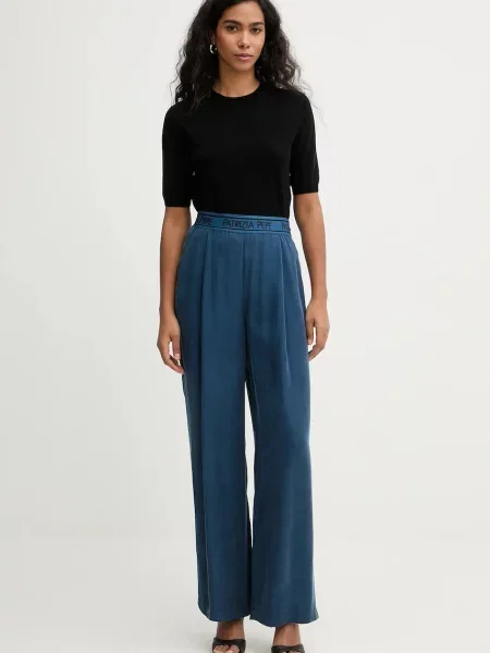 Patrizia Pepe spodnie proste high waist niebieski