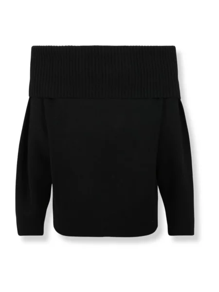 Sweter Loulou De Saison z kaszmiru z odkrytymi ramionami czarny