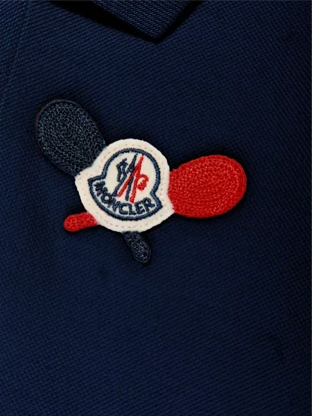 Koszulka polo dziecięca Moncler Enfant niebieska