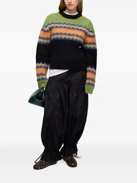Pulover Ganni din lână alpaca verde