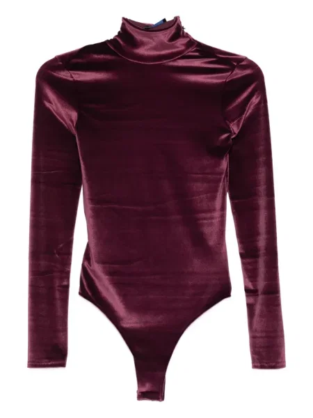 Aksamitna bluzka Mugler czerwona