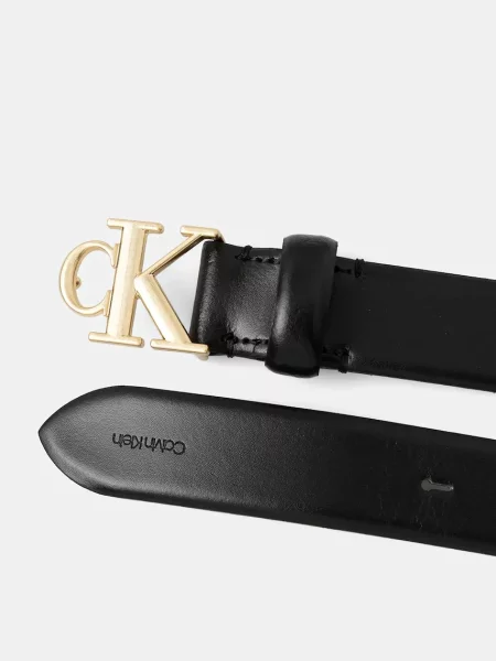 Cu centură curea Calvin Klein din piele negru