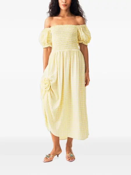Rochie maxi Sleeper în carouri galben
