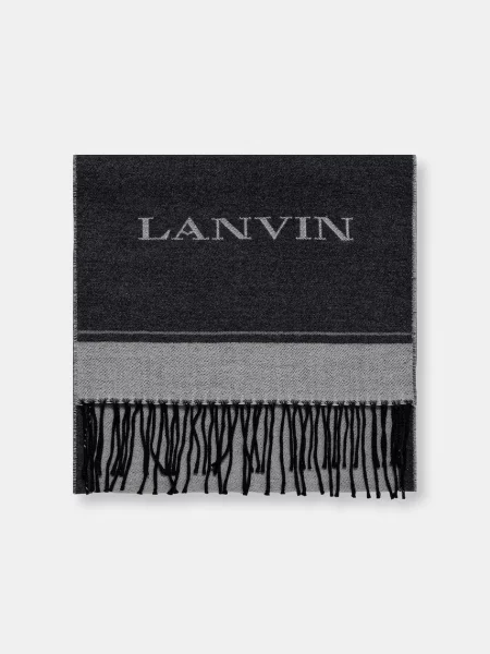 Lanvin Vlnený šál sivá