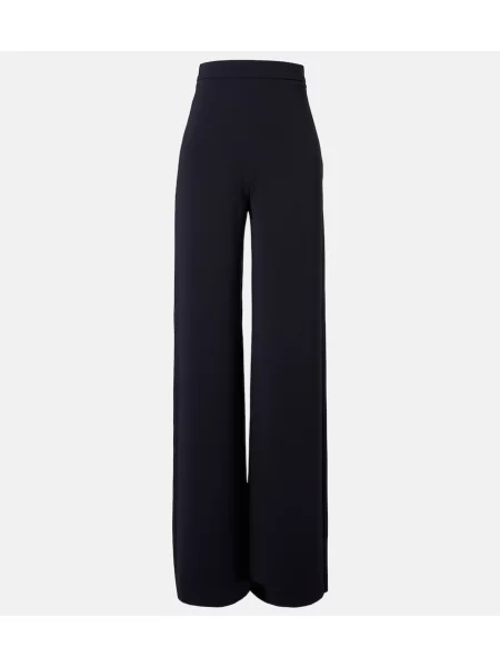 Pantaloni Max Mara cu talie înaltă albastru