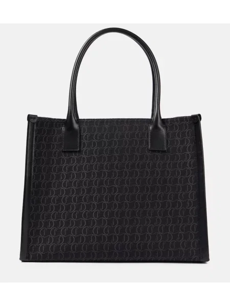 Geantă Christian Louboutin din canvas bej