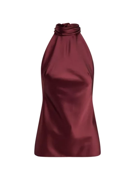 Top Ralph Lauren Collection cu gât halter roșu