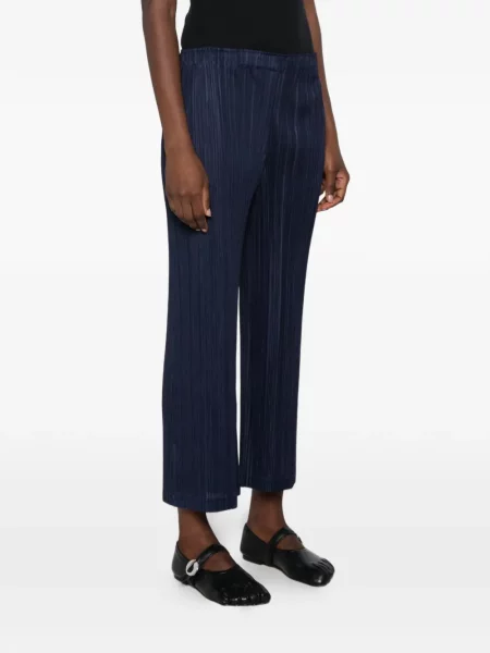 Pantaloni Pleats Please Issey Miyake albastru