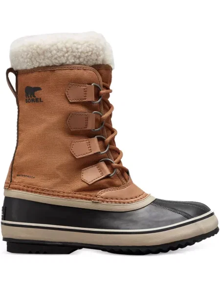 Botine Sorel cu șireturi din dantelă maro