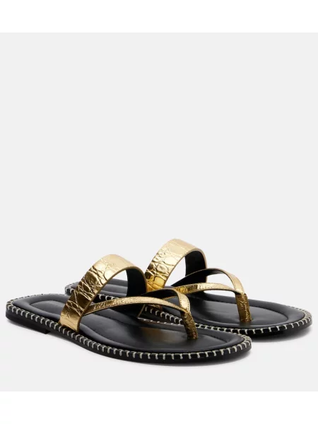 Chiloți tanga Dries Van Noten din piele negru