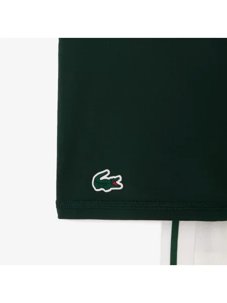 Lacoste Sukienka Z Dekoltem V Bez Rękawów Flare Fit biała