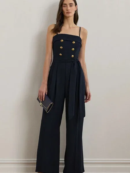 Гащеризон Lauren Ralph Lauren с квадратно деколте тъмносиньо