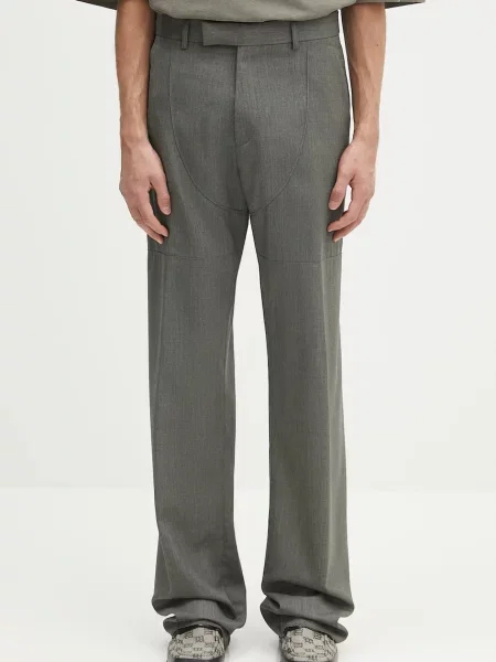 Vunene hlače Martine Rose Wader Tailored ravna zelena