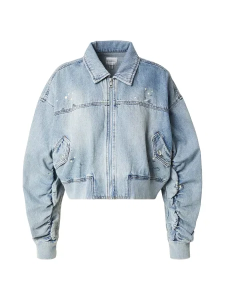GUESS Prehodna jakna ANNA moder denim / siva bela
