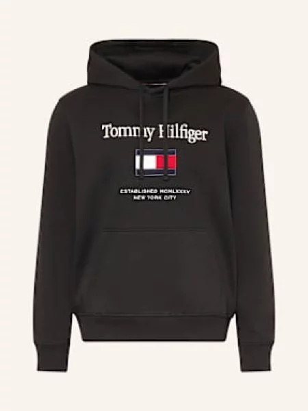 Tommy Hilfiger Bluza Z Kapturem Tommy schwarz czarna