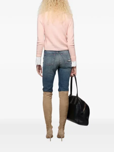 Cardigan Acne Studios din cașmir cu decolteu în V roz