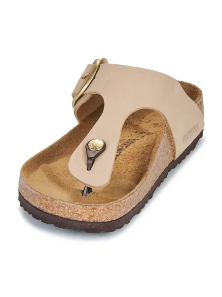 Pantofi Birkenstock cu cataramă din nubuc bej