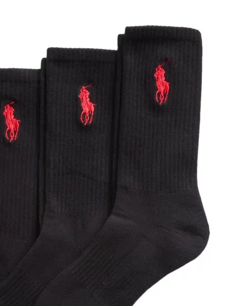 Șosete Polo Ralph Lauren cu model herringbone cu broderie plasă albastru