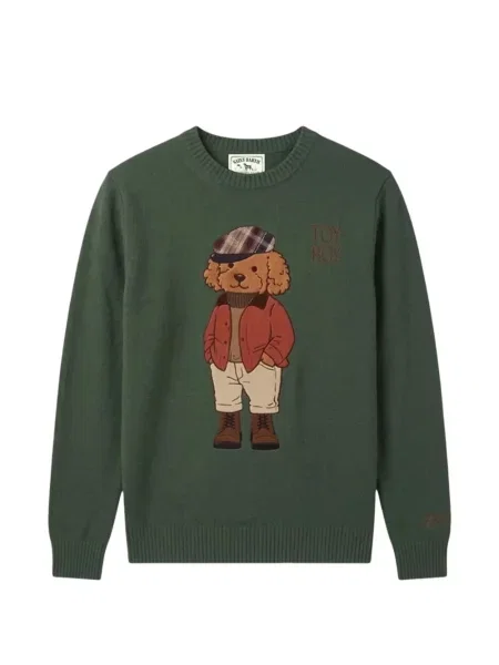 Pulover Mc2 Saint Barth cu decolteu rotund verde