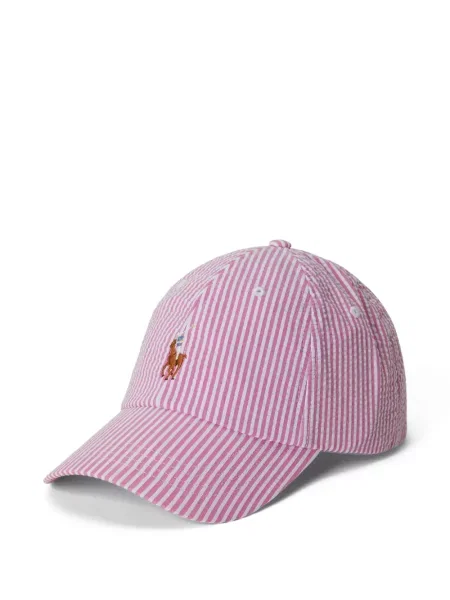 Șapcă Polo Ralph Lauren cu decolteu în V cu autograf în carouri albastru