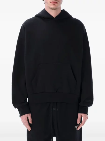 Hanorac cu glugă Fear Of God Essentials din fleece negru