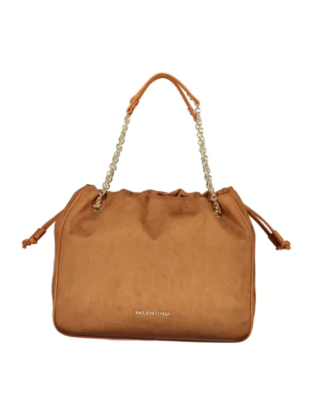 Lniana shopperka Valentino By Mario Valentino brązowa