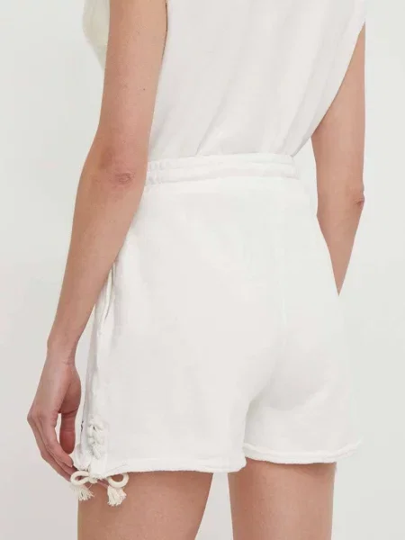 Šortky Pepe Jeans Kendall s aplikací high waist béžová