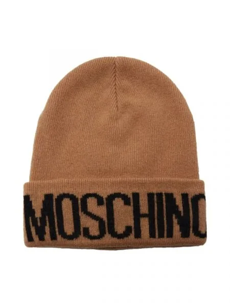 Moschino Căciulă cu adaos de lână și cașmir maro