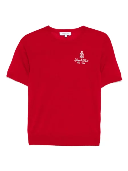 Tricou Sporty & Rich din lână merinos roșu