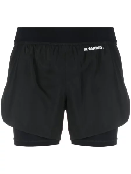 Pantaloni scurți Jil Sander cu imagine negru