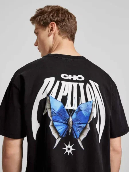 T-shirt z nadrukiem z napisem model ‘CHO ORIGAMI’ Mister Tee