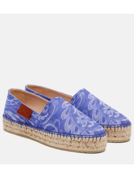 Espadrile Etro s paisley potiskom iz žakarda modra