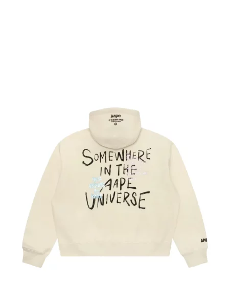 Hanorac cu glugă Aape By A Bathing Ape cu imagine alb