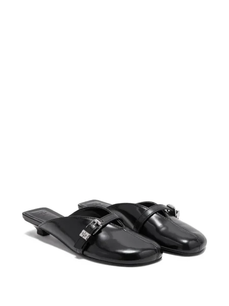 Papuci tip mules Ganni cu cataramă negru