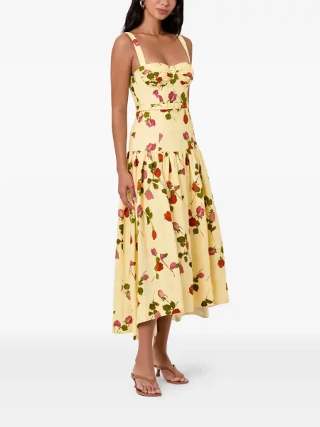 Rochie Nicholas cu model floral cu imagine galben