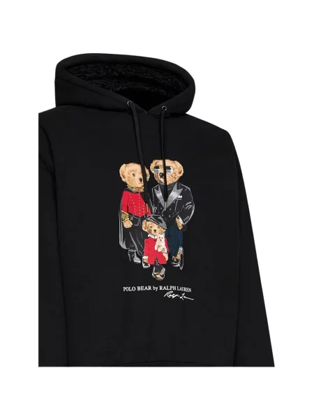 Бягане флийс панталон Polo Ralph Lauren с автограф черно