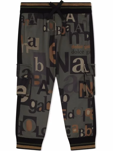 Spodnie cargo dziecięce Dolce And Gabbana zielone