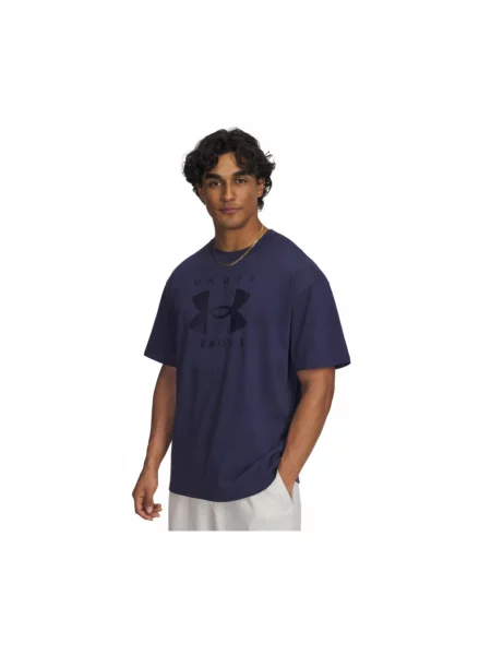 UNDER ARMOUR koszulka t-shirt z logo HW OS Branded M granatowa