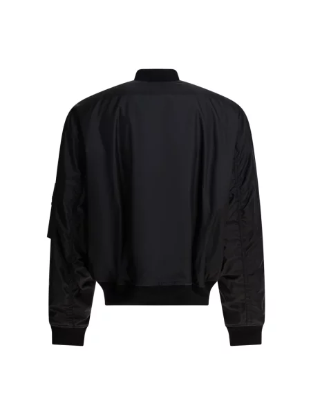 Lniany kurtka bomber Balenciaga czarny