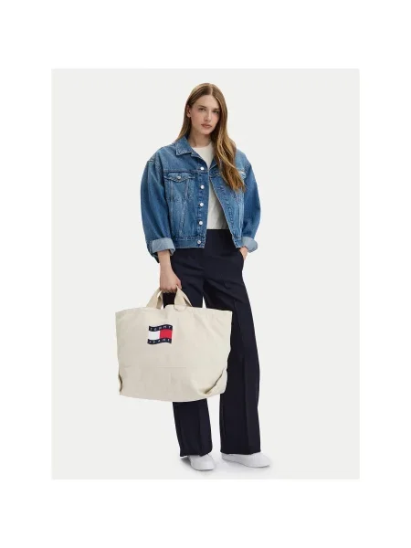 Tommy Jeans Дамска чанта Tjw Wave Flag Med Tote бежов